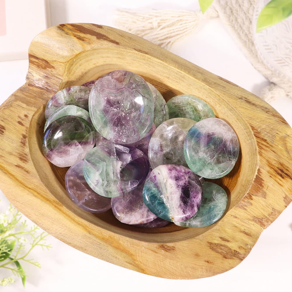 Rainbow Fluorite Worry Stone