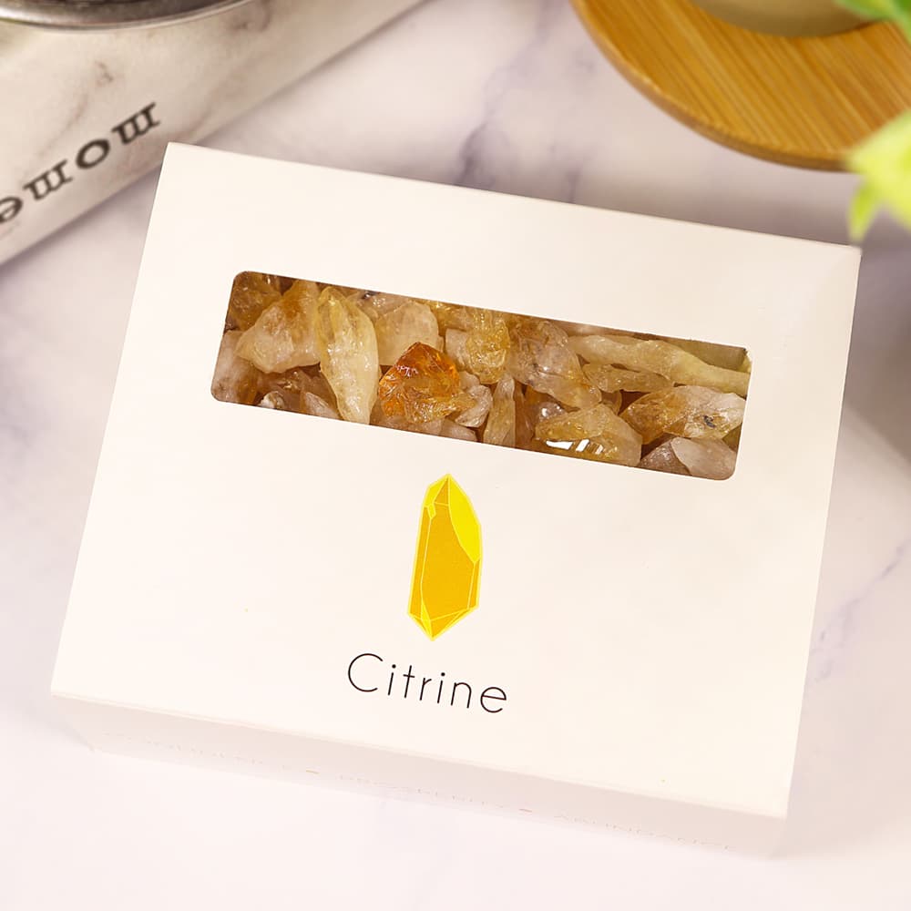 Citrine Gravel Gem Box - Citrine Crystal