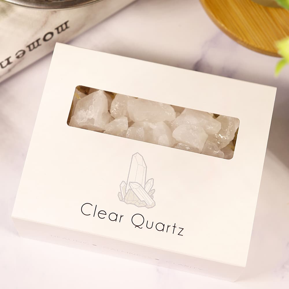 Quartz Gravel Gem Box - Clear Quartz Crystal