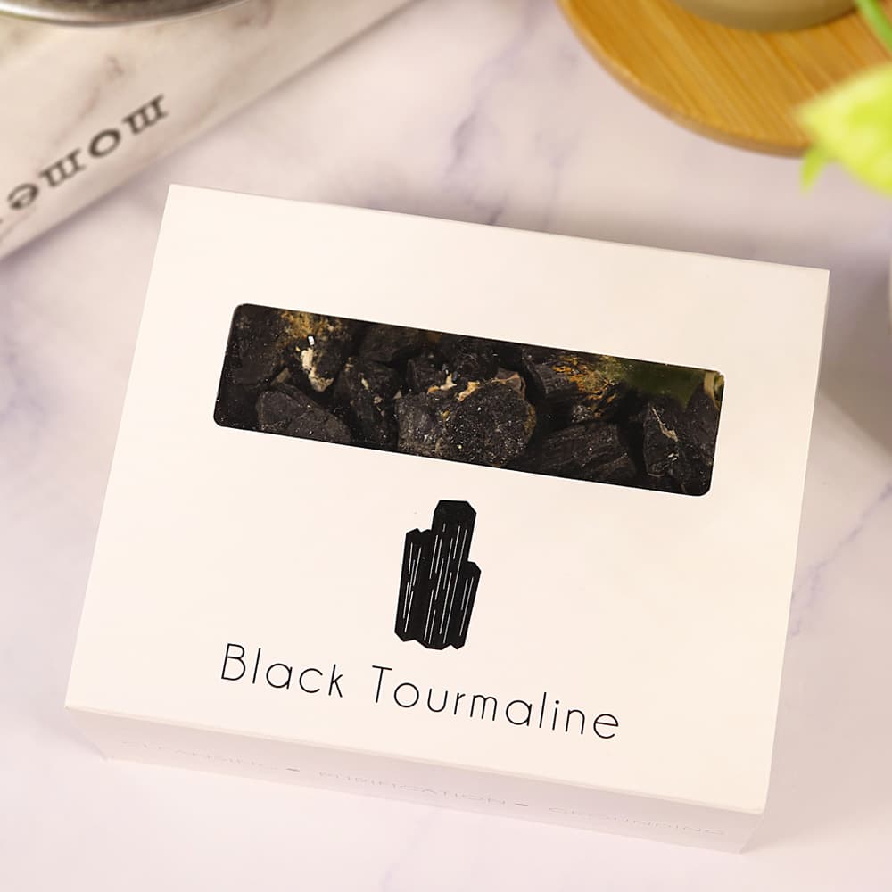 Black Tourmaline Gravel Gem Box - Black Tourmaline Crystal
