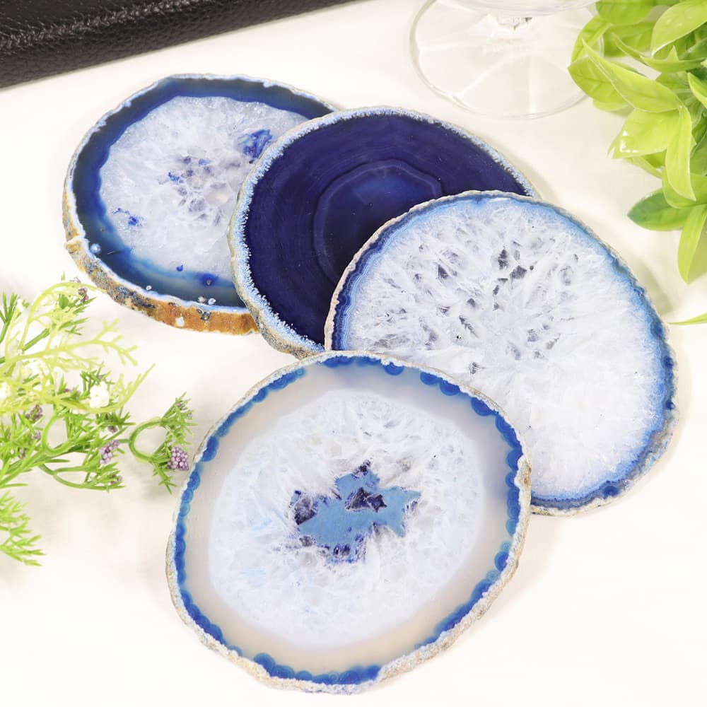 Blue Agate Coasters (Set of 4)