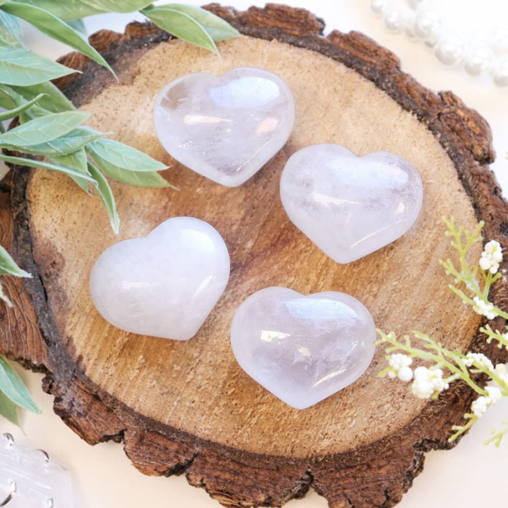 Clear Quartz Angel Aura Puffy Heart