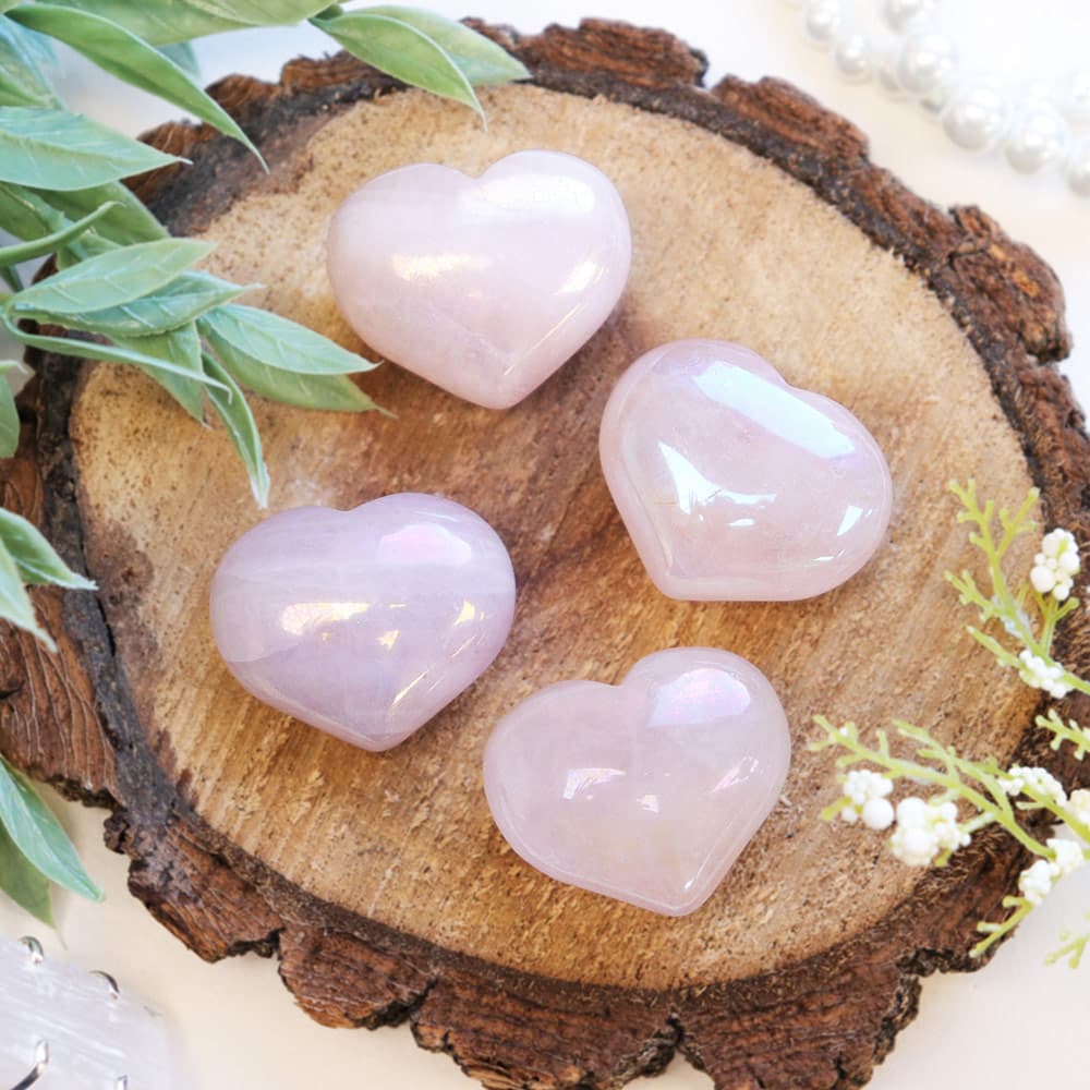 Rose Quartz Angel Aura Puffy Heart