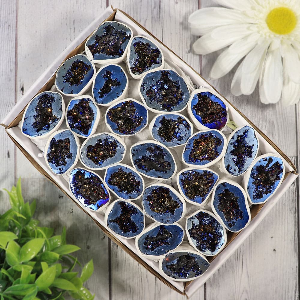 Titanium Blue Quartz Geodes