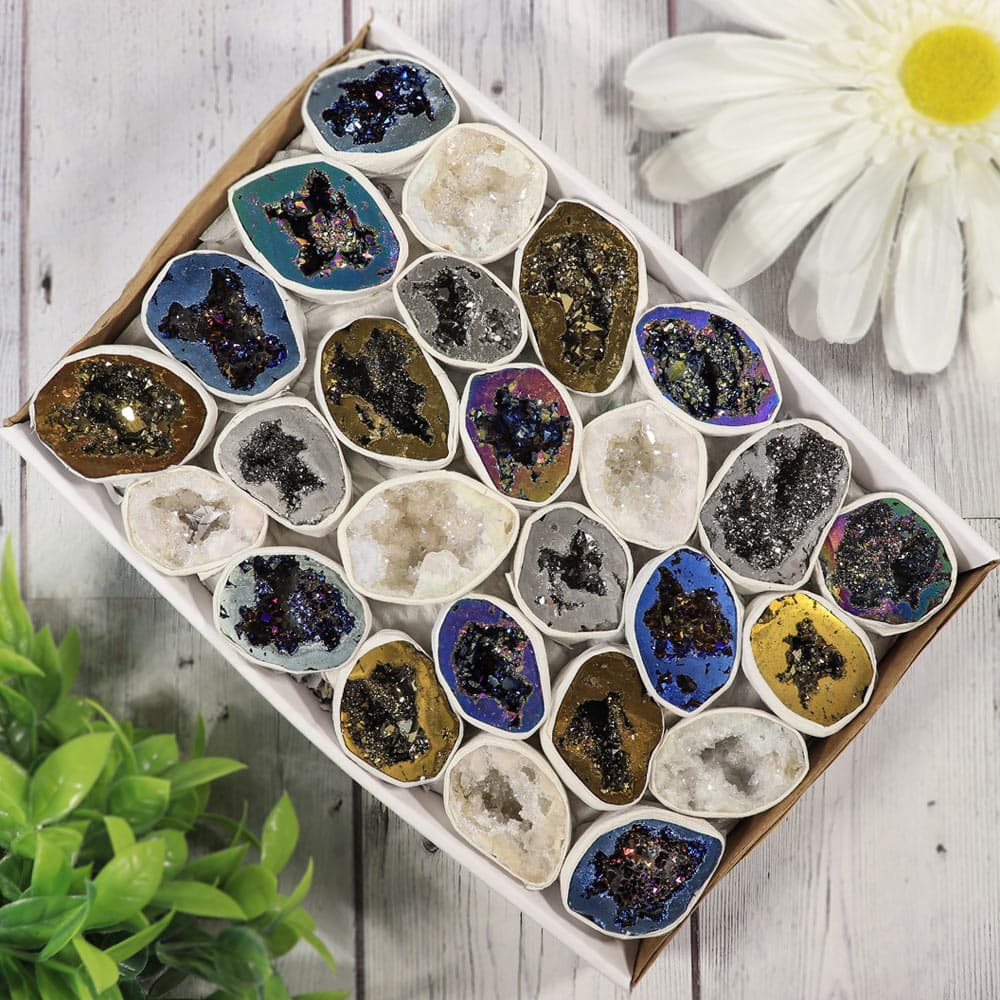 Titanium Mixed Color Quartz Geodes