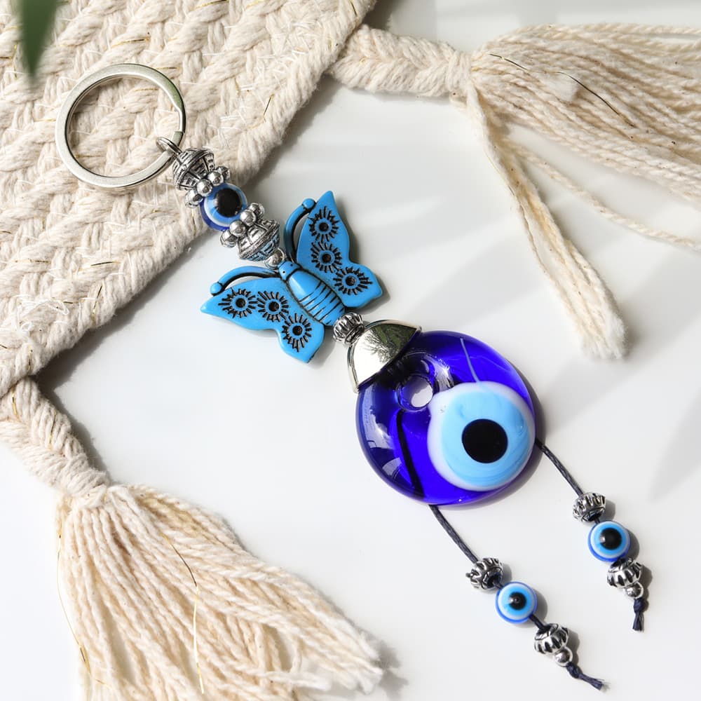 Evil Eye Keychain with Butterfly