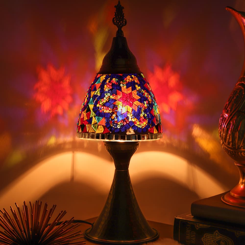 Turkish Mosaic Handmade Bedside Table Lamp - Multicolor