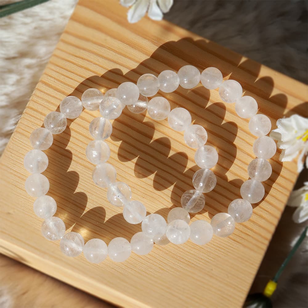 Clear Quartz Bracelet Stretchable 8mm