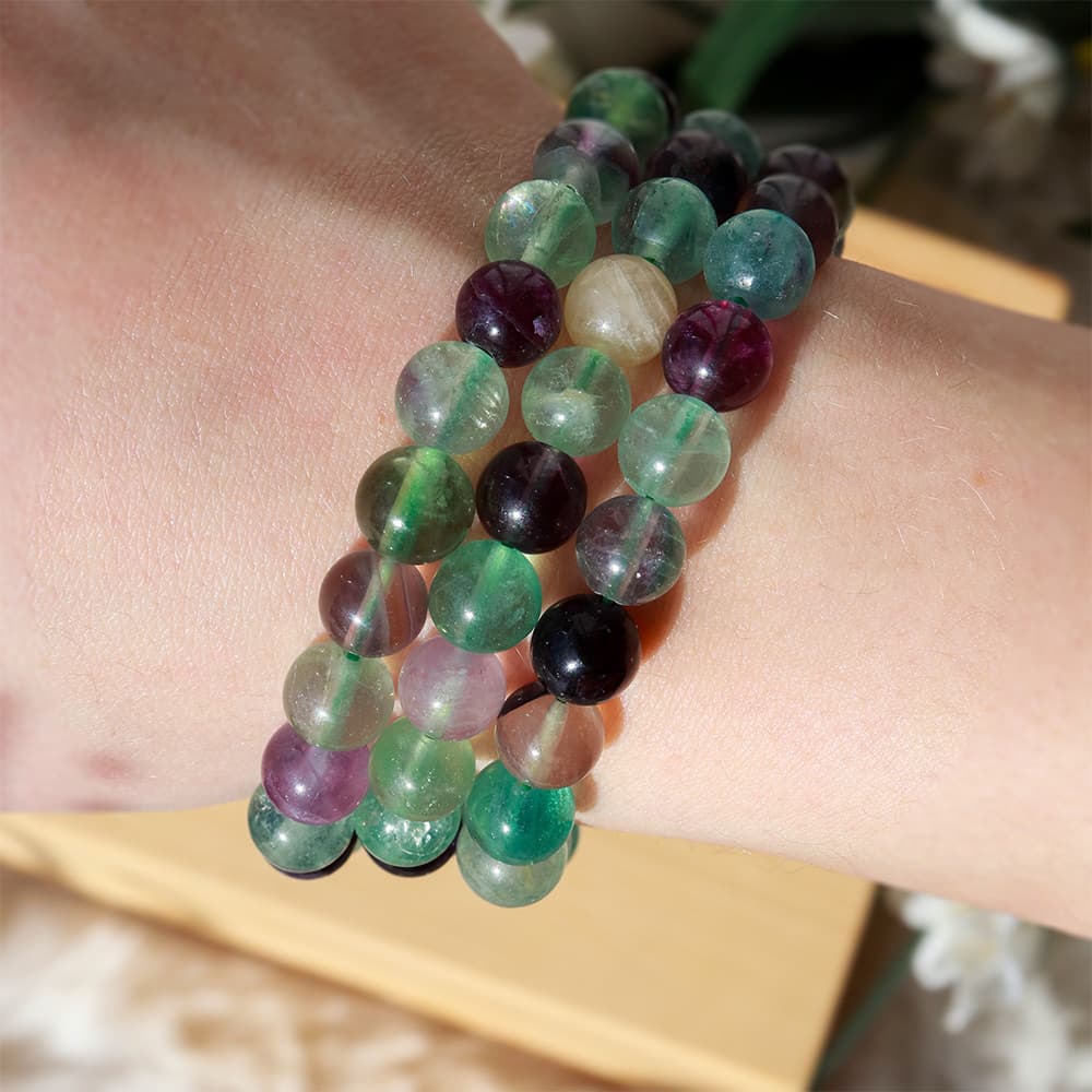 Rainbow Fluorite Bracelet Stretchable 8mm
