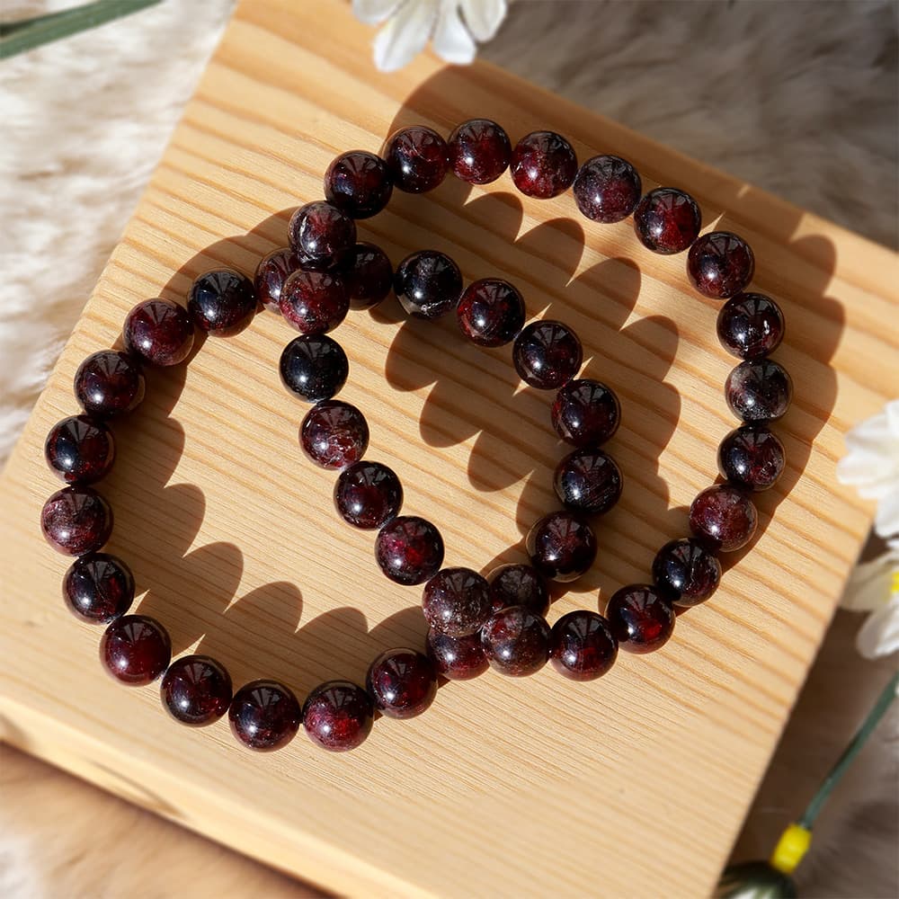 Garnet Bracelet Stretchable 8mm