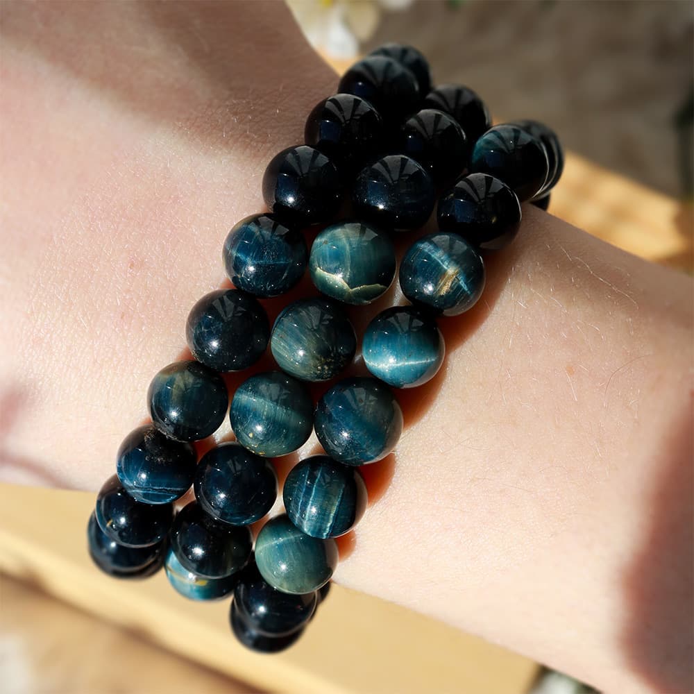 Blue Tiger's Eye Bracelet Stretchable 8mm