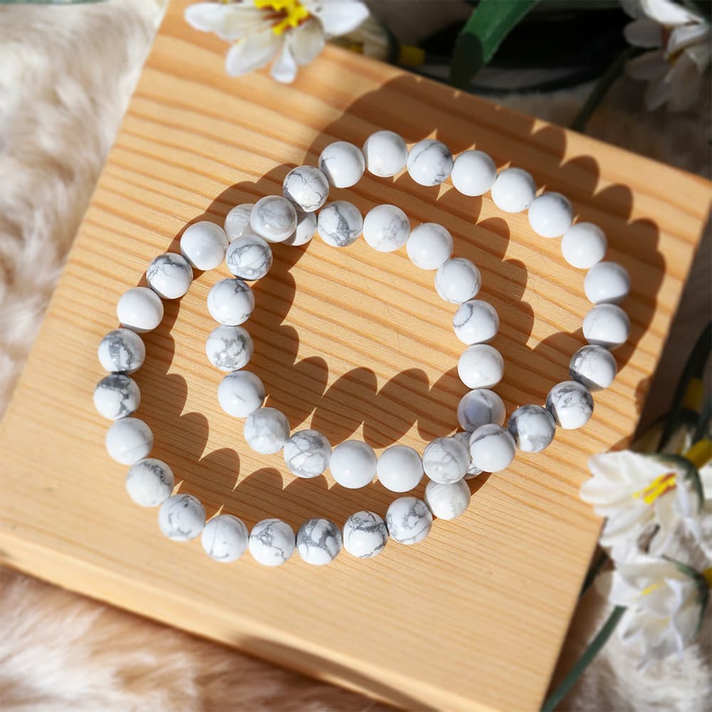 Howlite Bracelet Stretchable 8mm