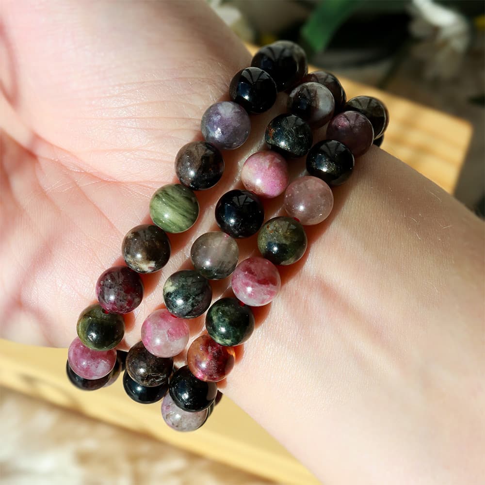 Watermelon Tourmaline Bracelet Stretchable 8mm