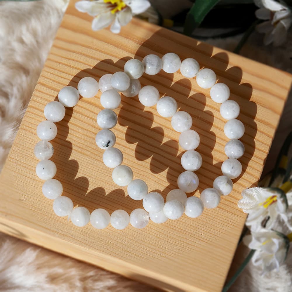 Rainbow Moonstone Bracelet Stretchable 8mm