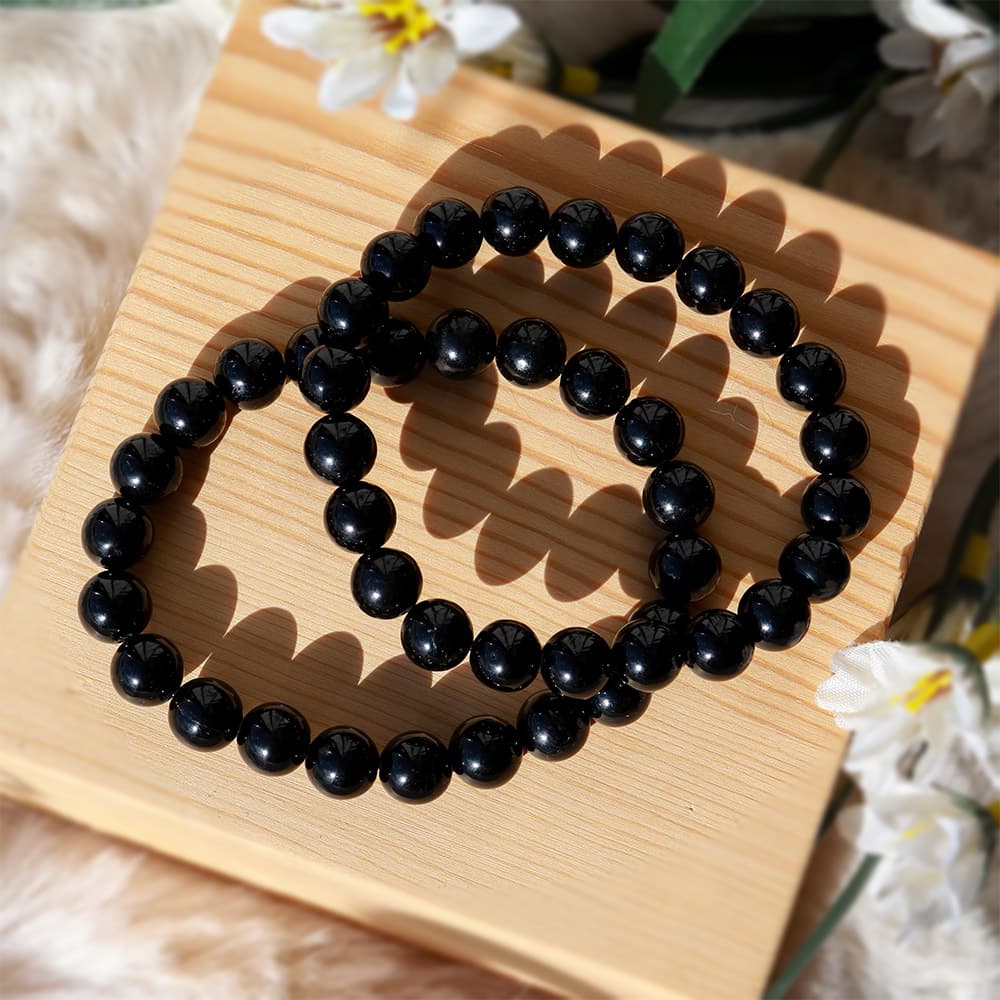 Black Tourmaline Bracelet Stretchable 8mm