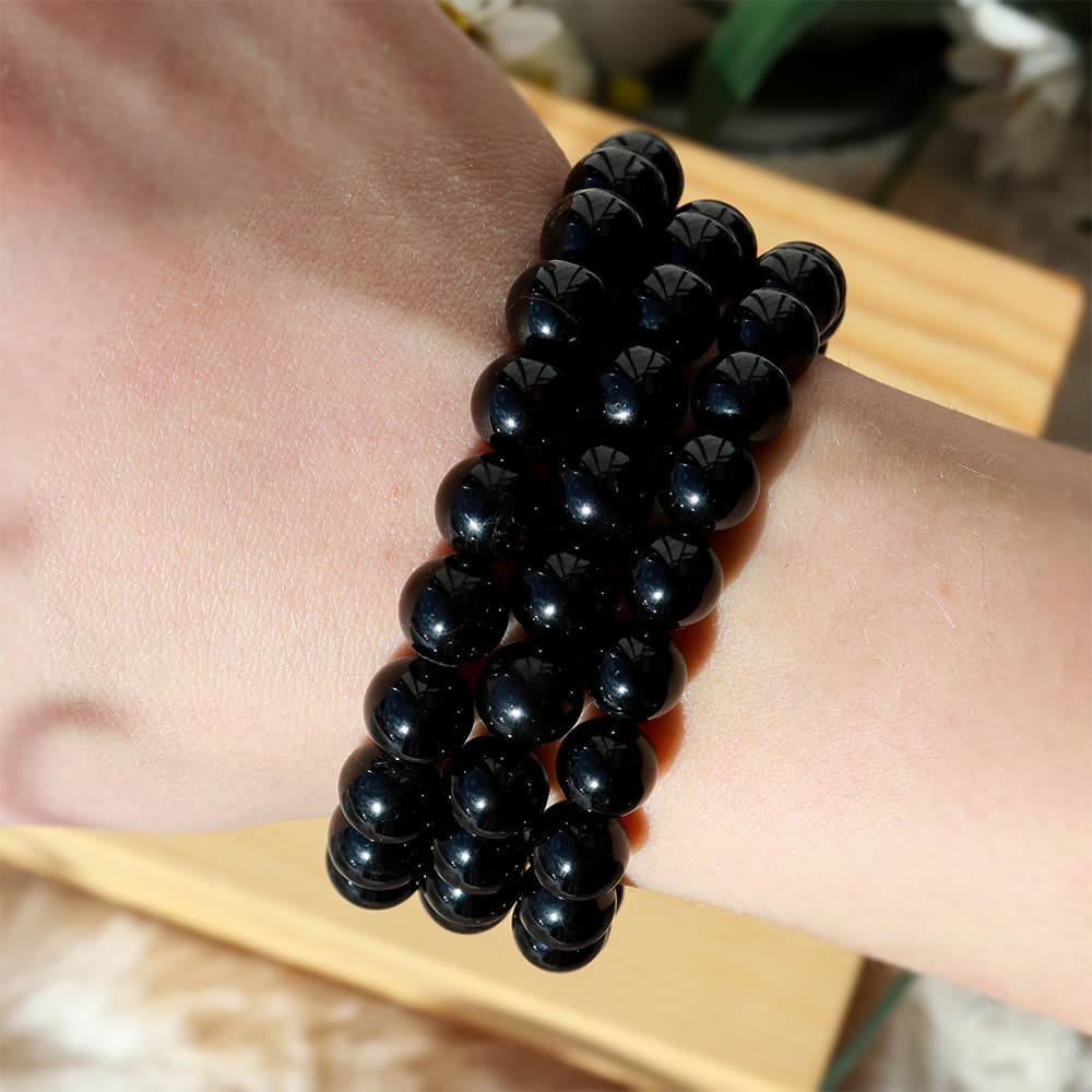 Black Obsidian Bracelet Stretchable 8mm