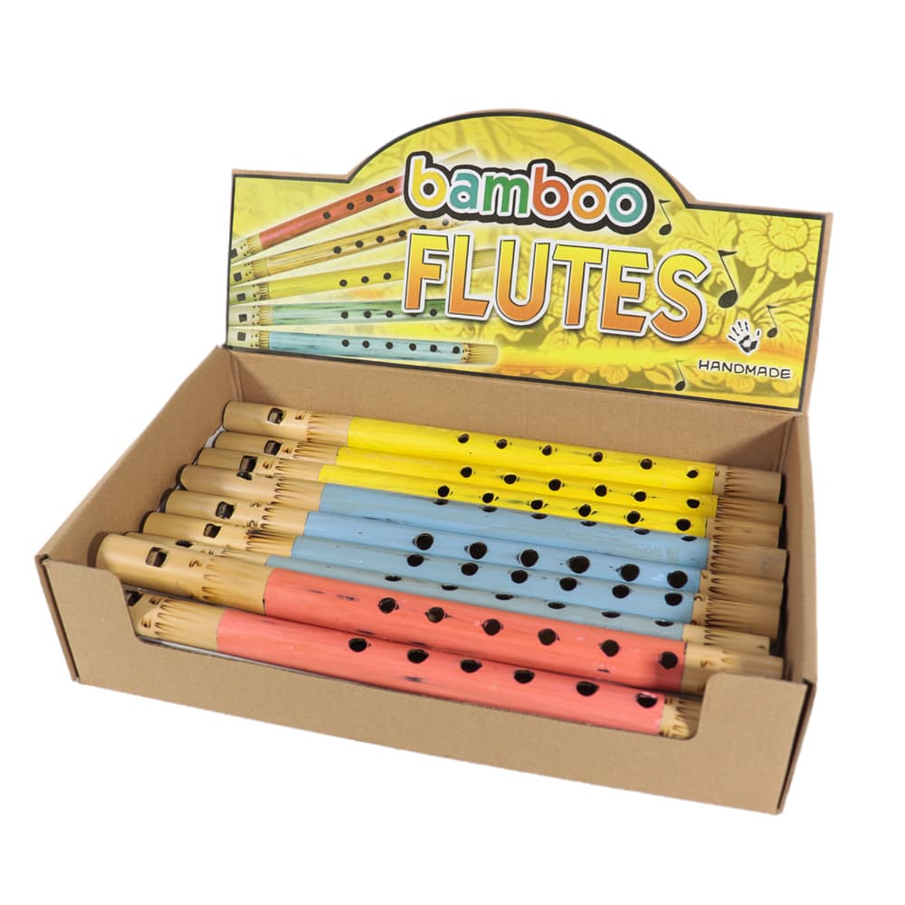 Hand Made & Hand Painted Bamboo Flutes (Set of 24)