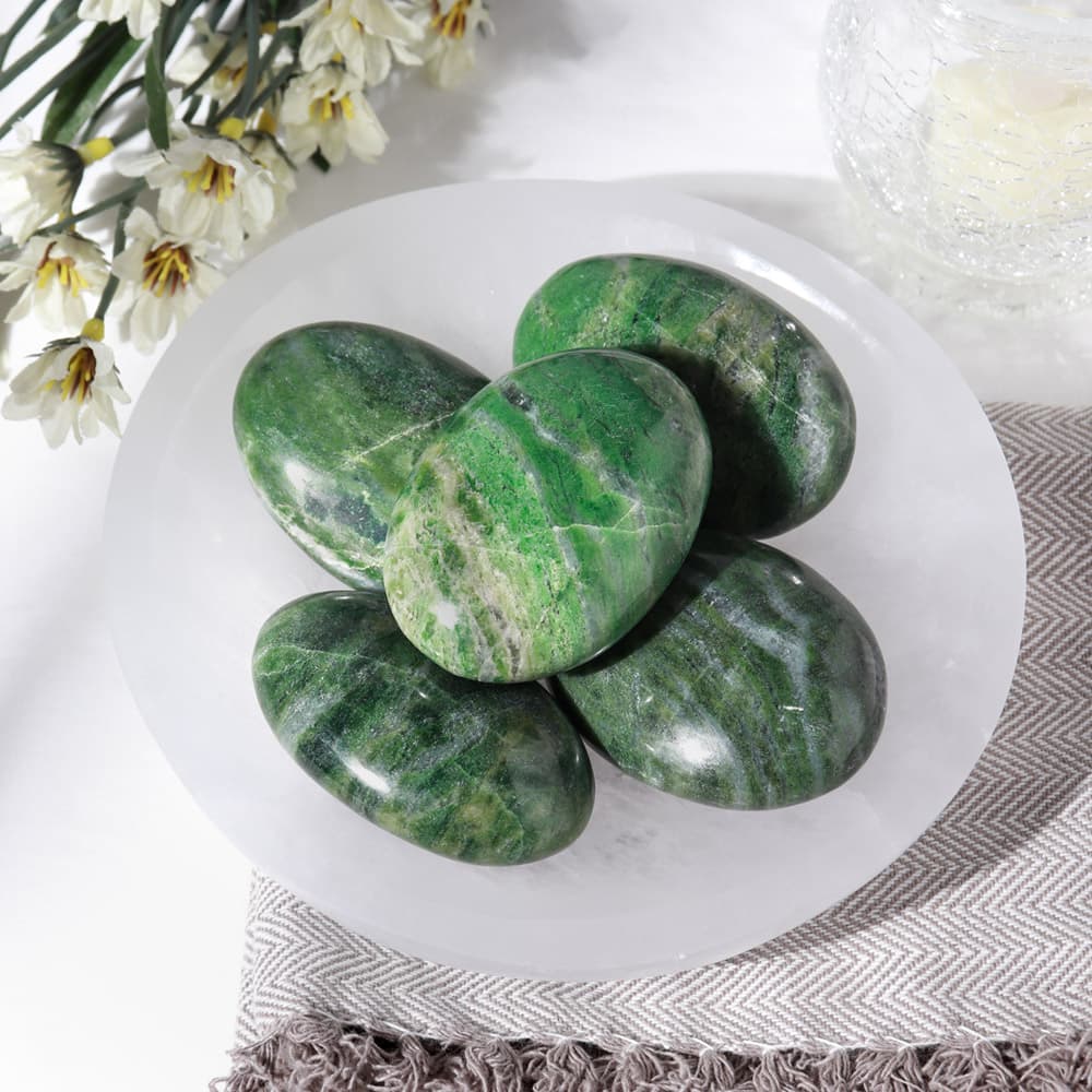 Green Jade Palm Stones