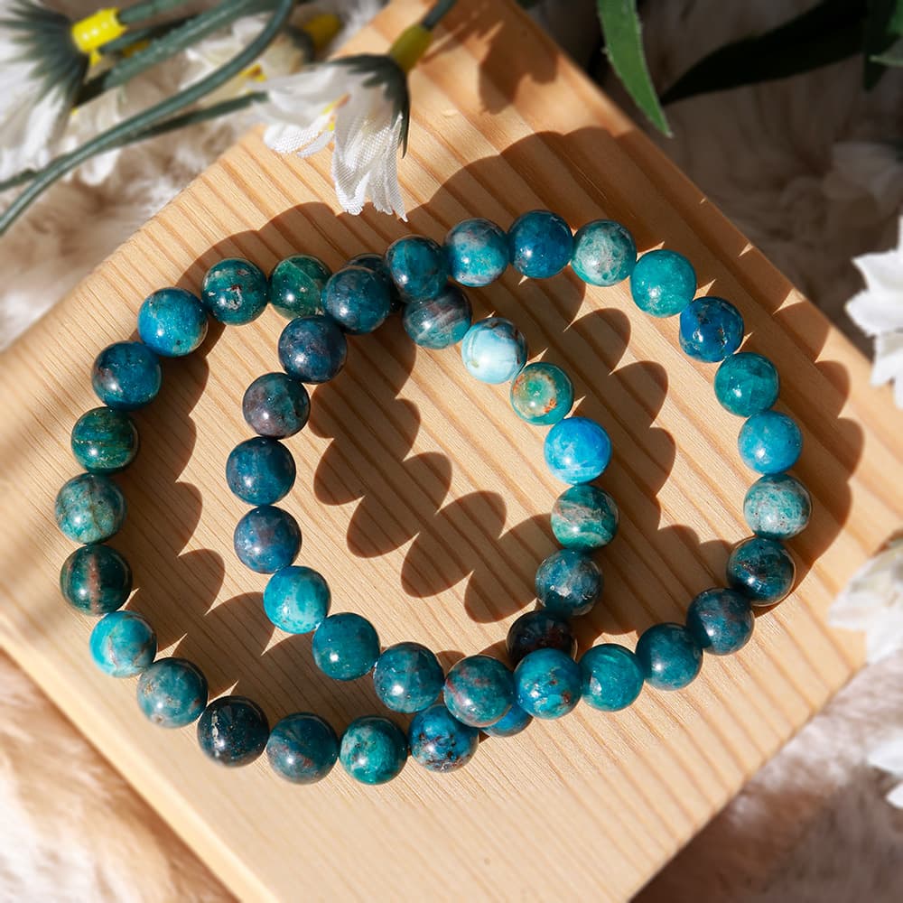 Blue Apatite Bracelet Stretchable 8mm