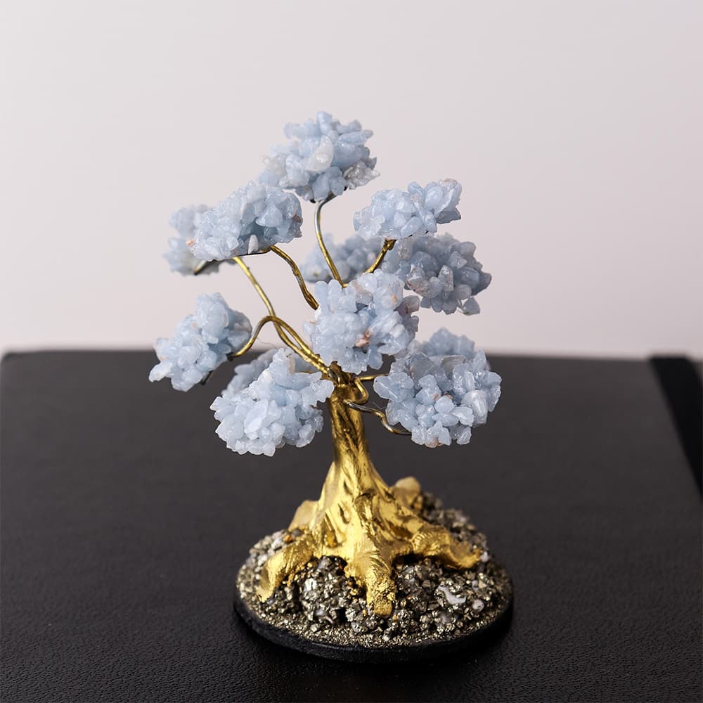 Mini Bonsai Tree - Angelite with Pyrite