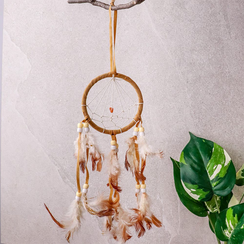 Mini Dreamcatcher with Feathers (Assorted Colors)