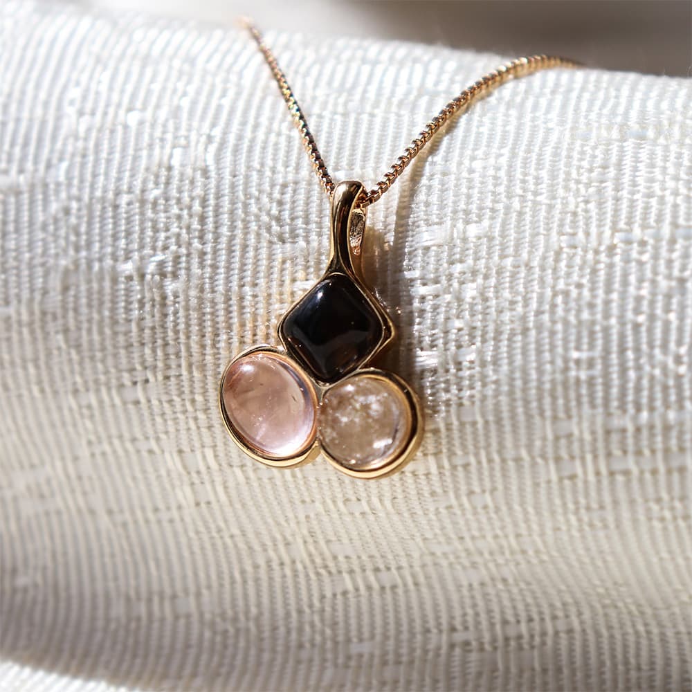 "Trinity Grace" Bezel Pendant - Gold Plated