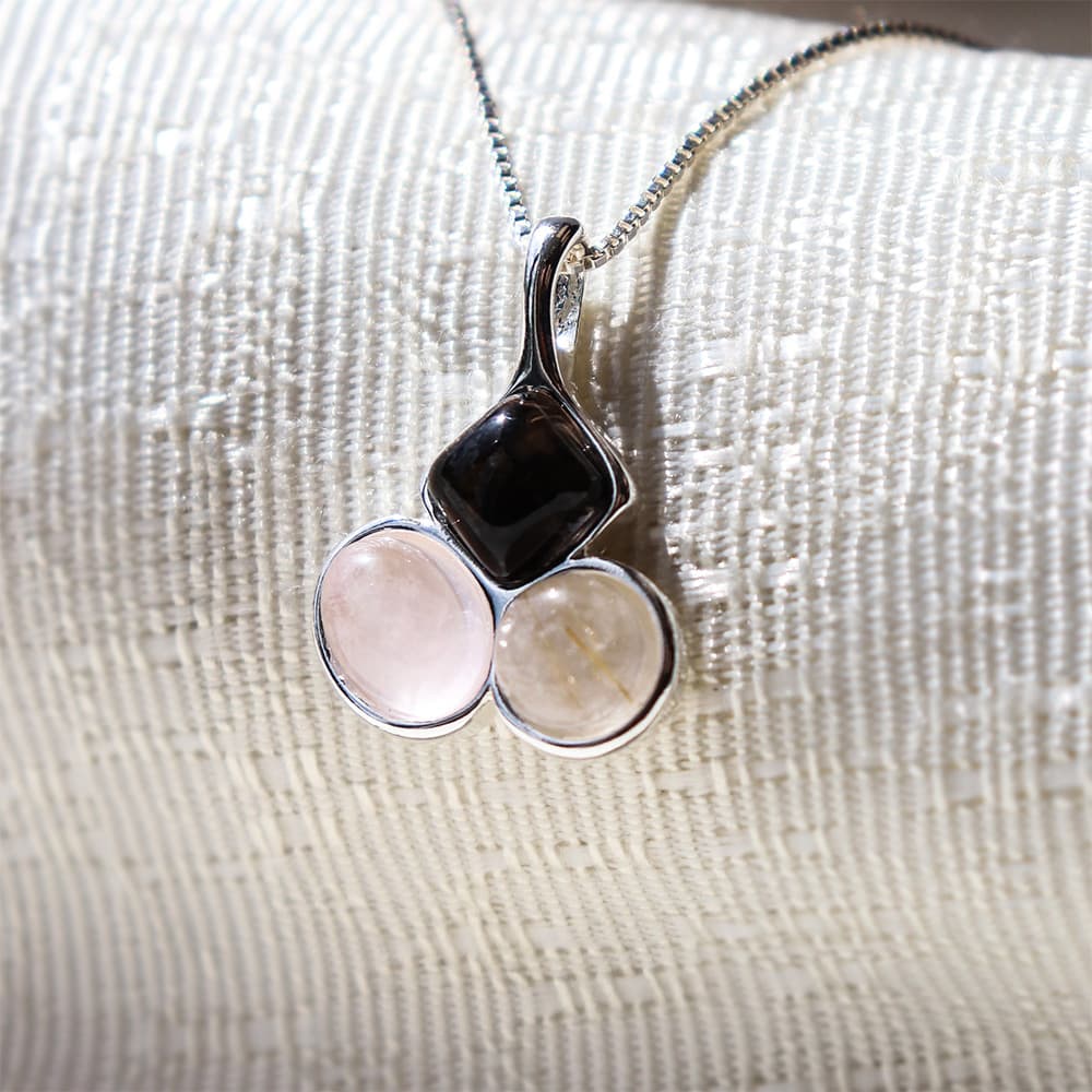 "Trinity Grace" Bezel Pendant - Silver Plated