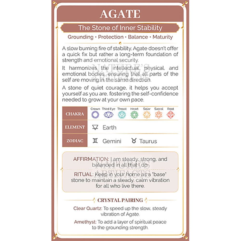 Agate Crystal Property Cards (Pack of 100)