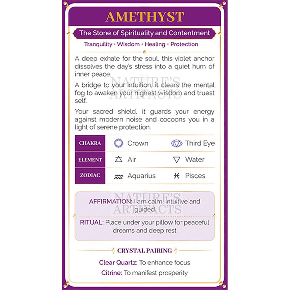 Amethyst Crystal Property Cards (Pack of 100)