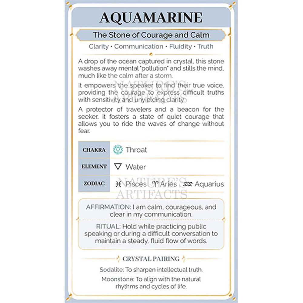 Aquamarine Crystal Property Cards (Pack of 100)