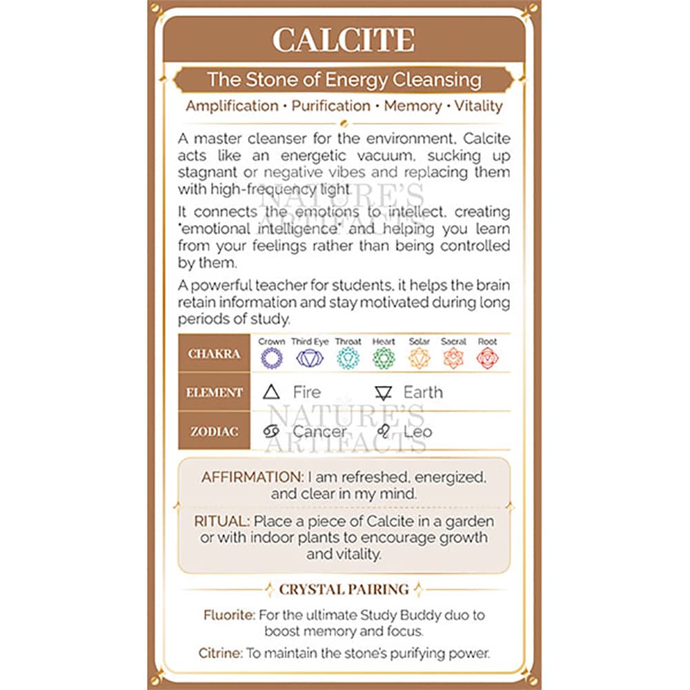 Calcite Crystal Property Cards (Pack of 100)