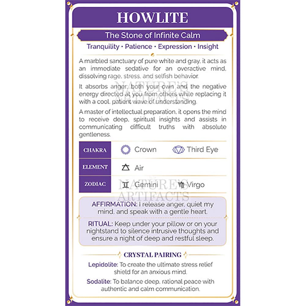 Howlite Crystal Property Cards (Pack of 100)