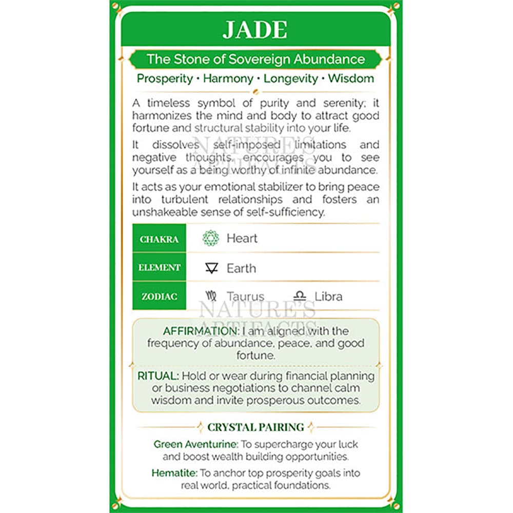 Jade Crystal Property Cards (Pack of 100)