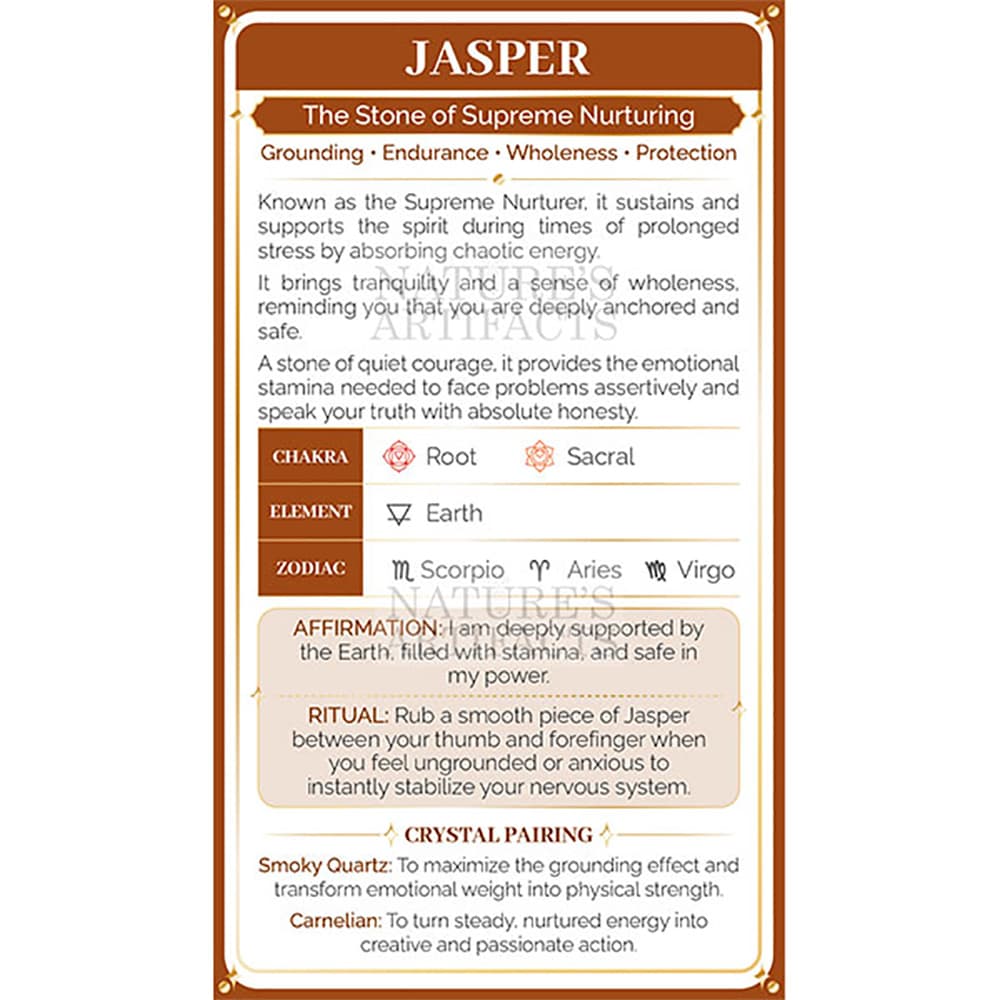 Jasper Crystal Property Cards (Pack of 100)
