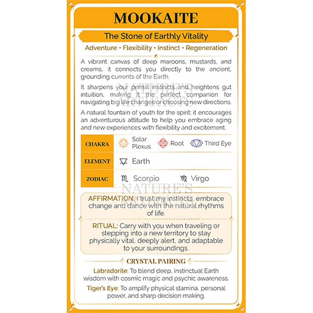 Mookaite Crystal Property Cards (Pack of 100)