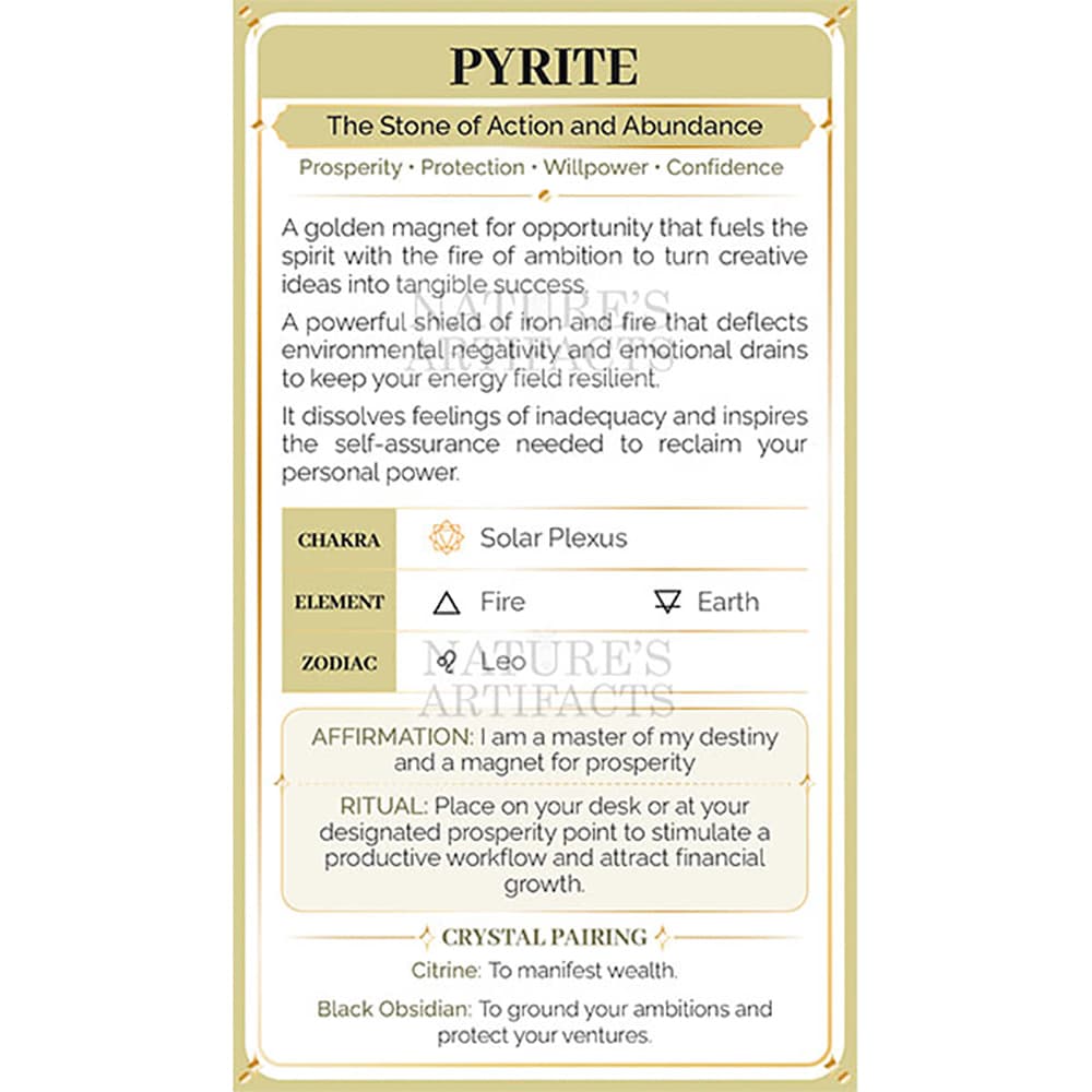 Pyrite Crystal Property Cards (Pack of 100)