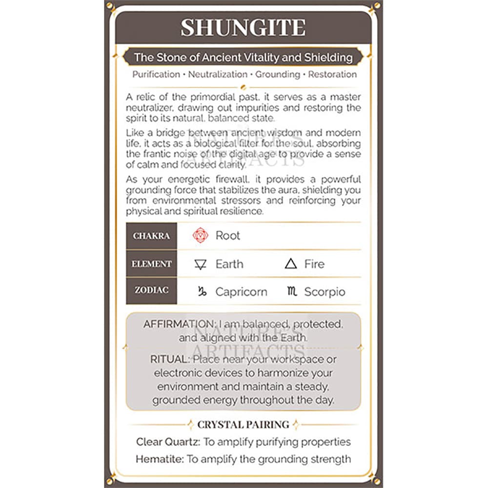 Shungite Crystal Property Cards (Pack of 100)