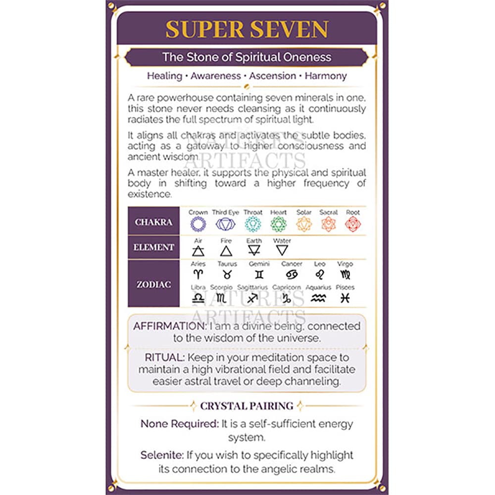 Super Seven Crystal Property Cards (Pack of 100)