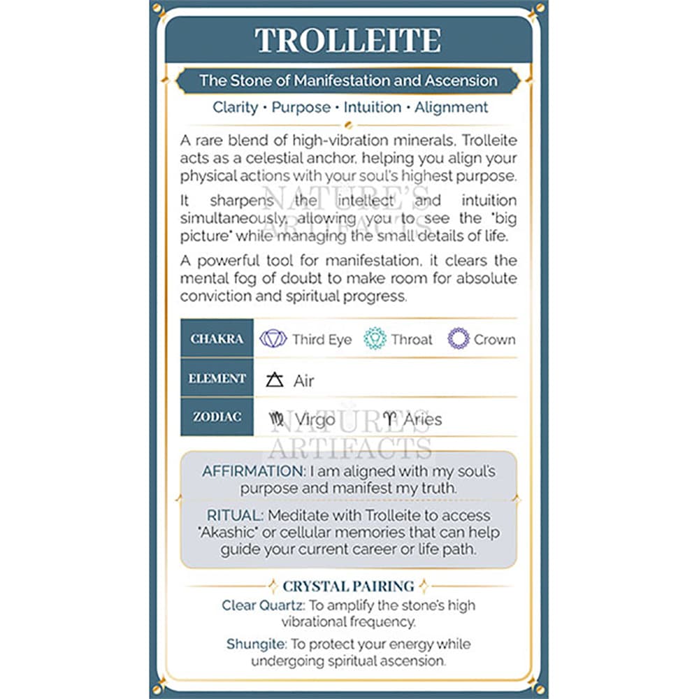 Trolleite Crystal Property Cards (Pack of 100)