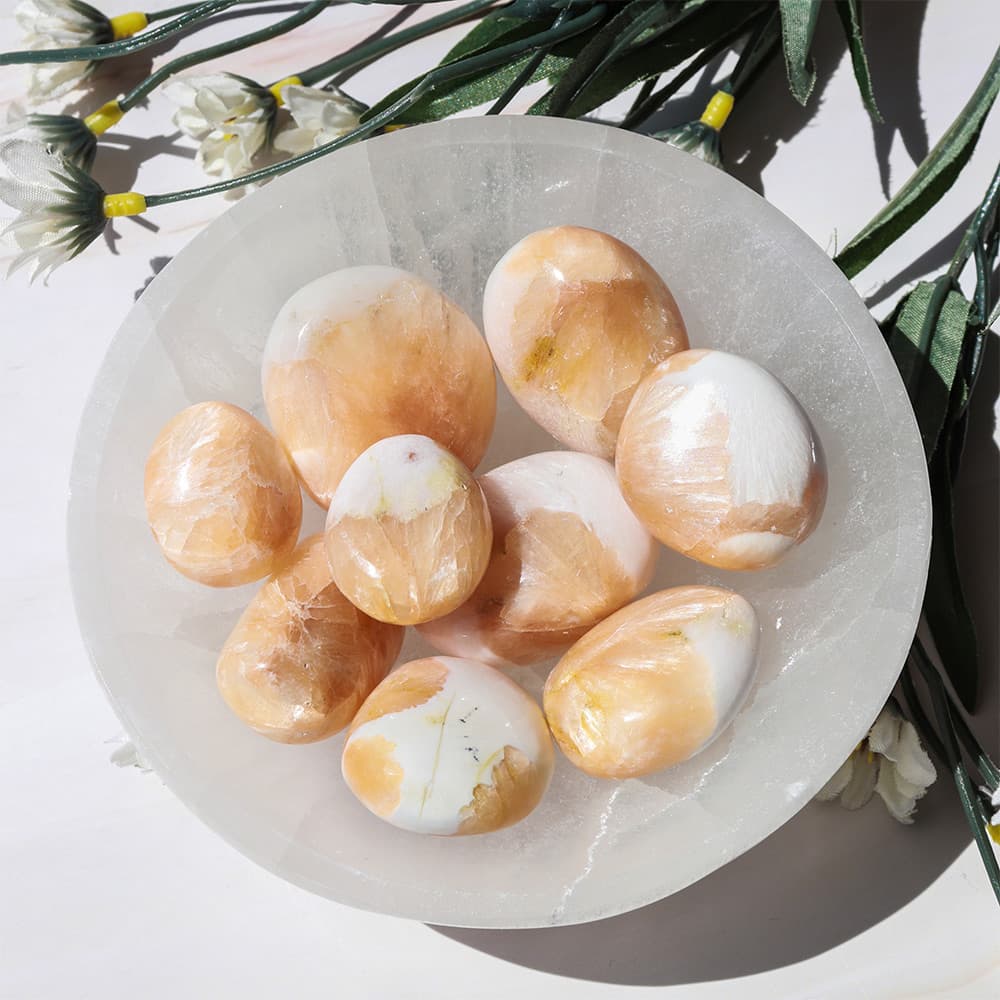 1/4 lb Scolecite and Stillbite Tumbled Stones